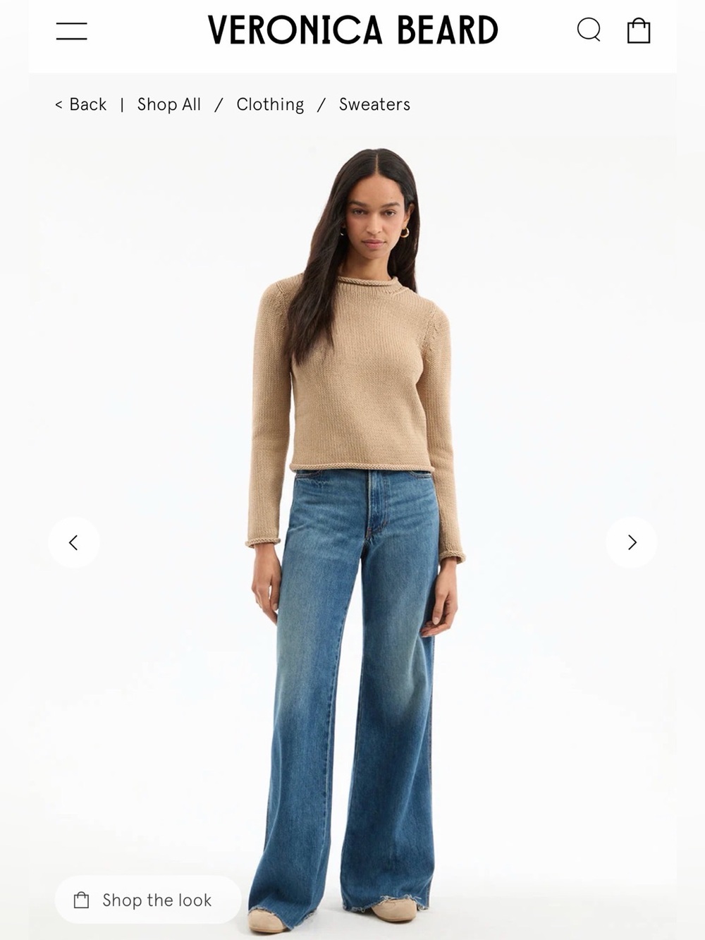 Veronica Beard ‘Briony’ Cropped Mock Neck Knit Sweater